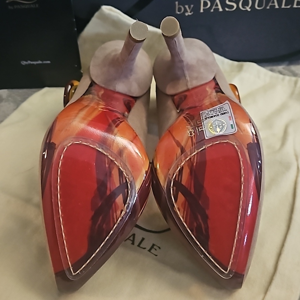 Q by Pasquale Soft Pink Suede Italian made heels size 36 NIB See Description Plz - Picture 8 of 16